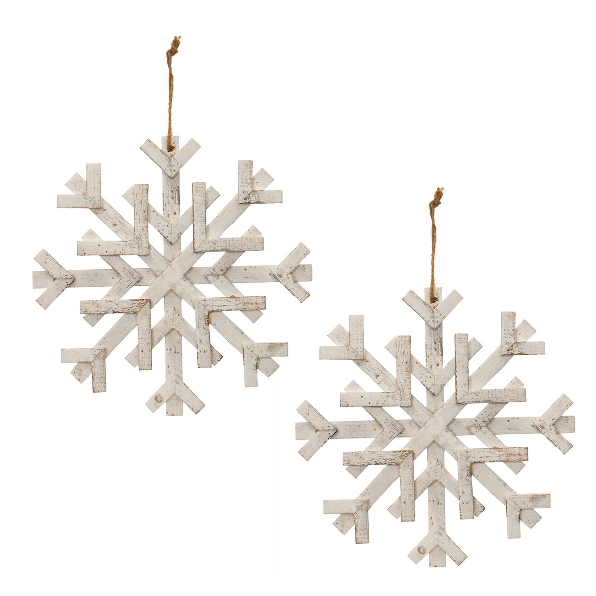 Snowflake (Set of 4) 16”D Wood -Ship Only