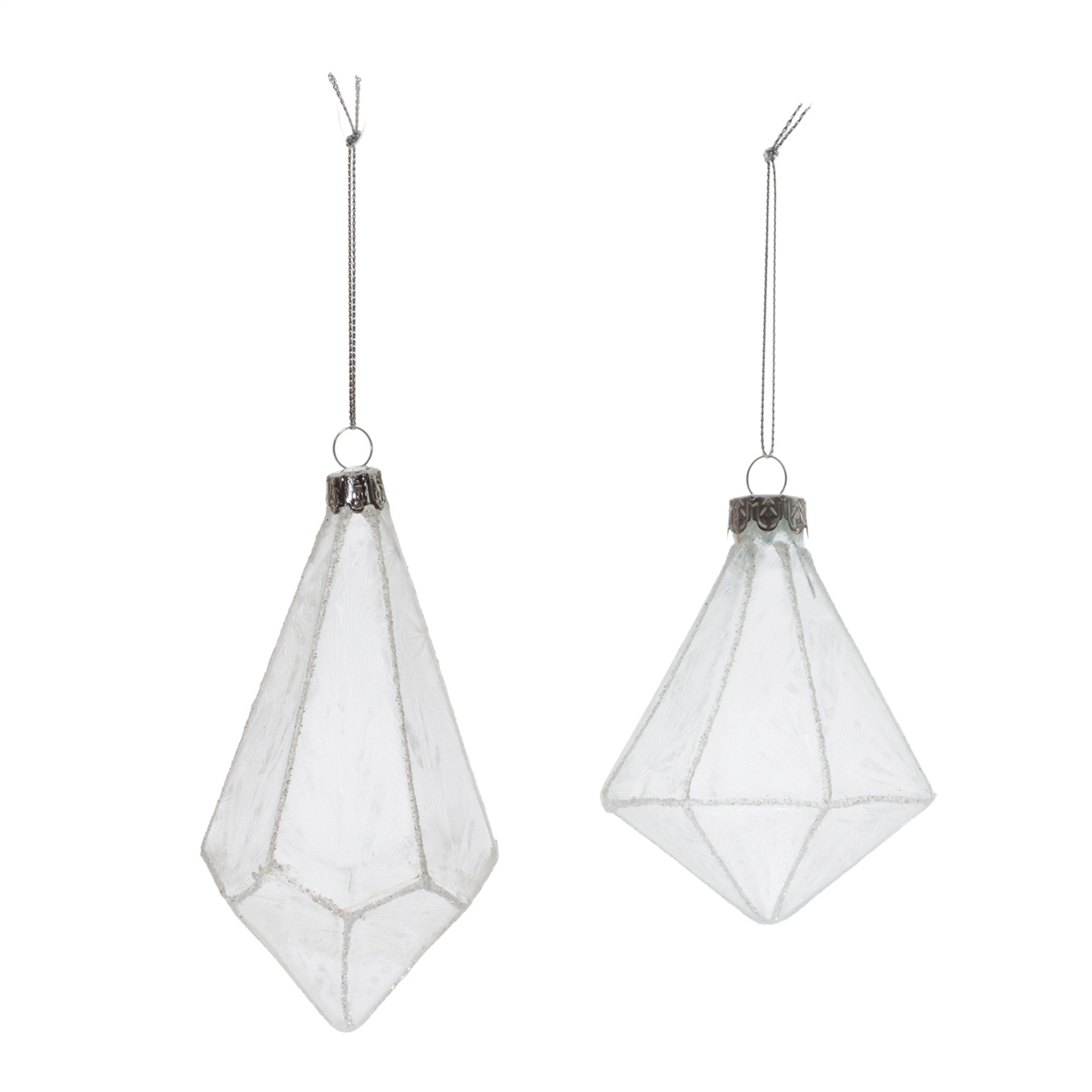 Frosted Glass Drop Ornament (Set of 6) -Ship Only