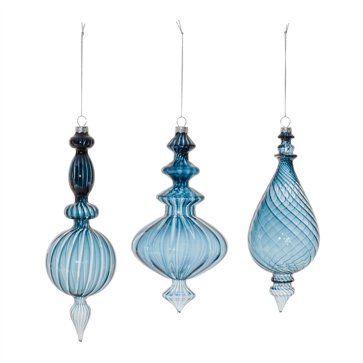 Drop Ornament (Set of 6) 9"H, 10.25"H Glass -Ship Only
