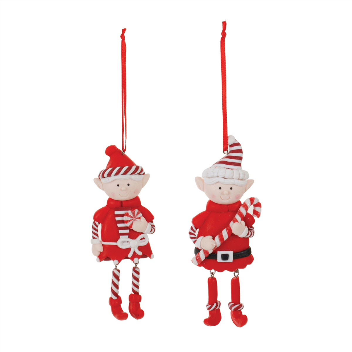 Clay Dough Elf Ornament (Set of 12) -Ship Only