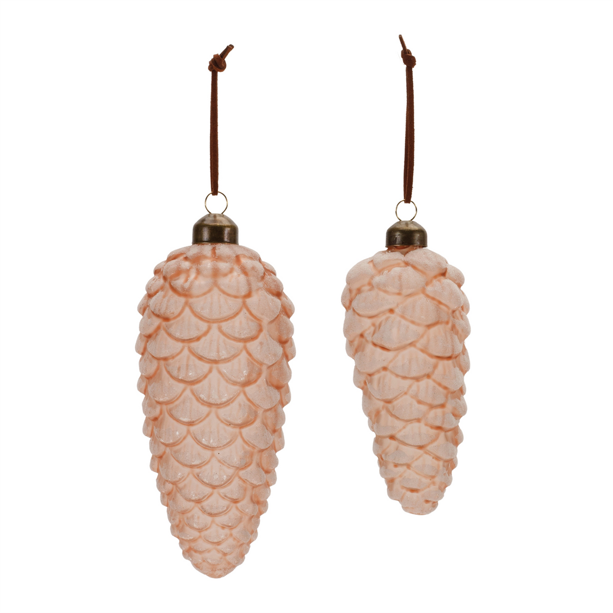 Pine Cone Ornament (Set of 6) 5.5"H, 7"H Glass -Ship Only