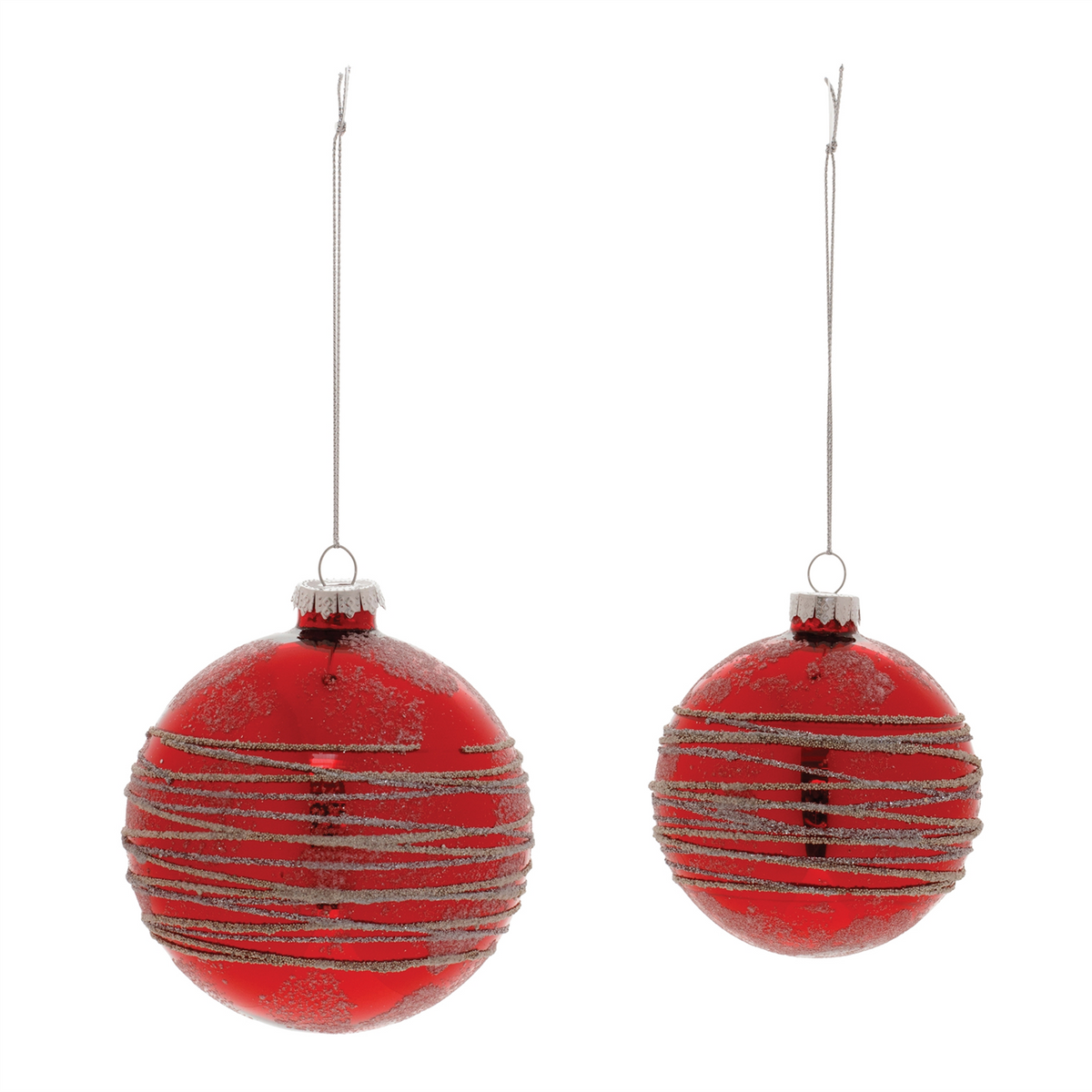 Ball Ornament (Set of 6) 3"D, 4"D Glass -Ship Only