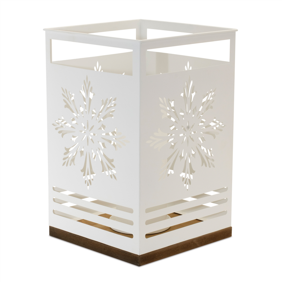 Snowflake Candle Holder (Set of 2) 9"H, 12"H Iron/MDF -Ship Only