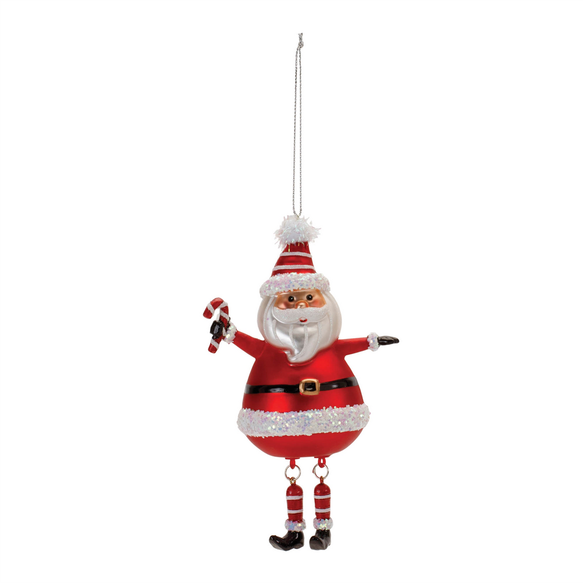 Santa Ornament (Set of 6) 6”H Glass -Ship Only