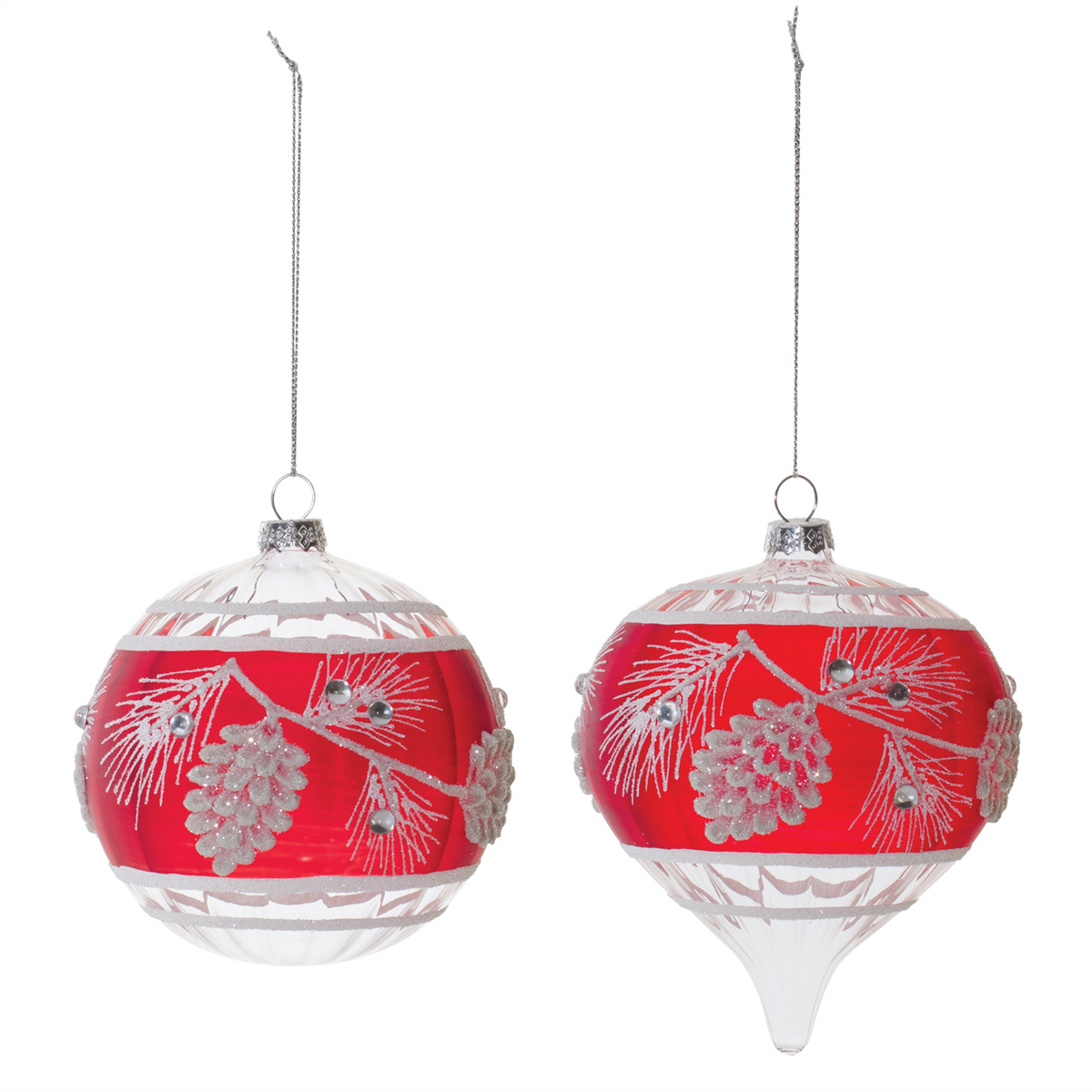 Ornament (Set of 6) 4"D, 5"H Glass -Ship Only