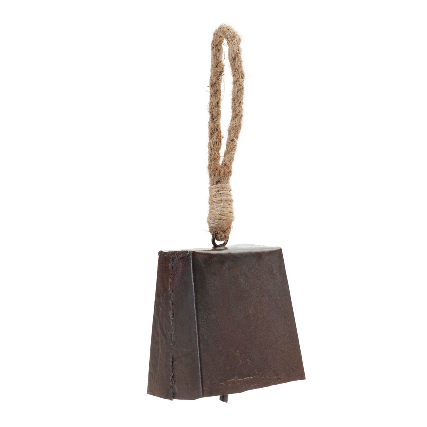 Bronze Metal Bell Ornament with Jute Rope Hanger (Set of 4) -Ship Only