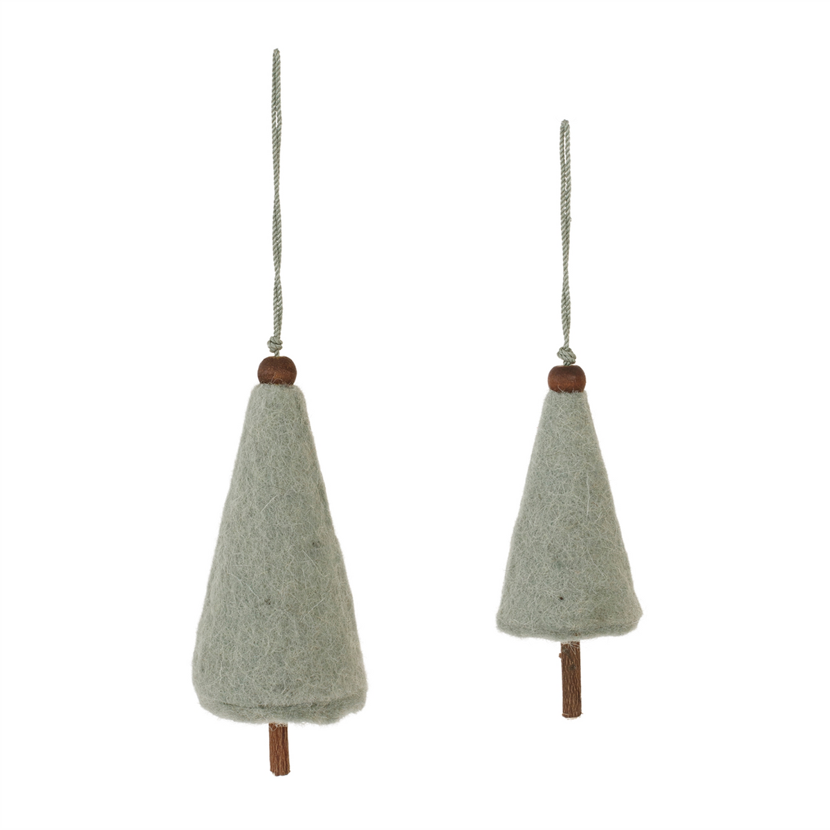 Felt Wool Pine Tree Ornament (Set of 8) -Ship Only