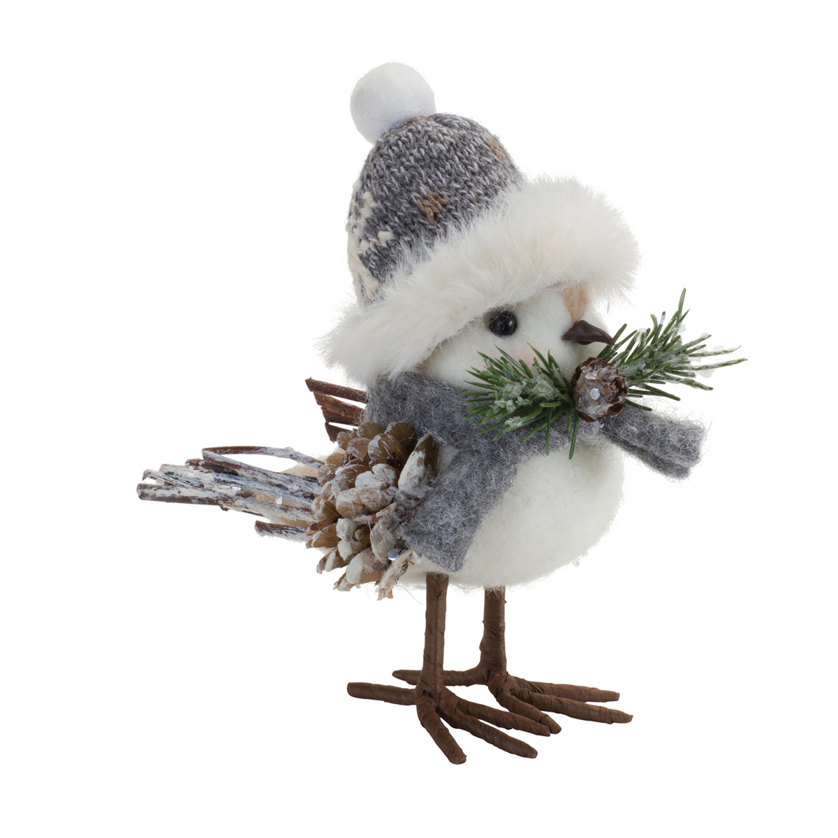 Winter Bird Shelf Sitter with Natural Accents (Set of 12) -Ship Only