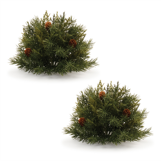 Pine Half Orb (Set of 2) 6.5”D Plastic -Ship Only