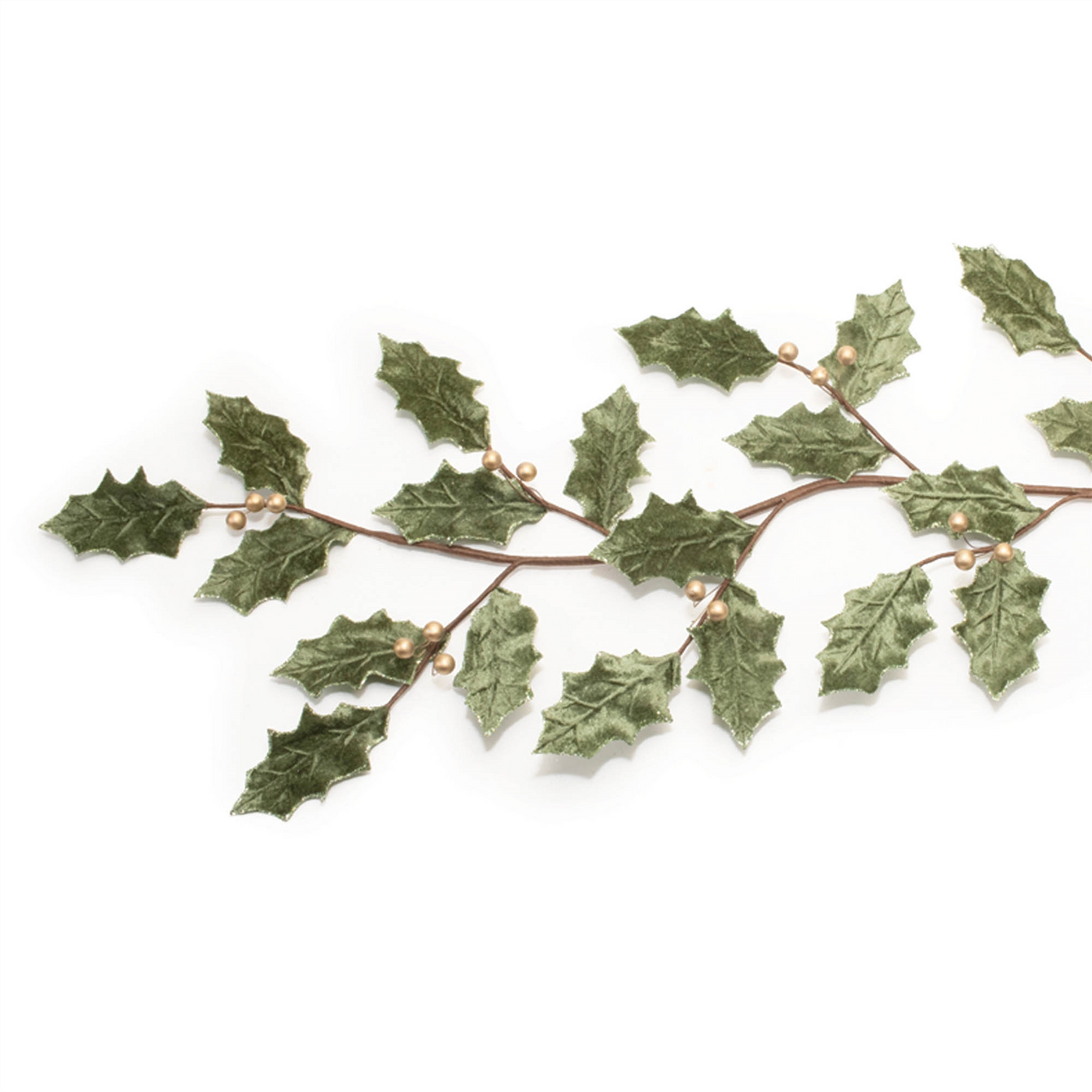 Glittered Holly Leaf Garland (Set of 2) -Ship Only