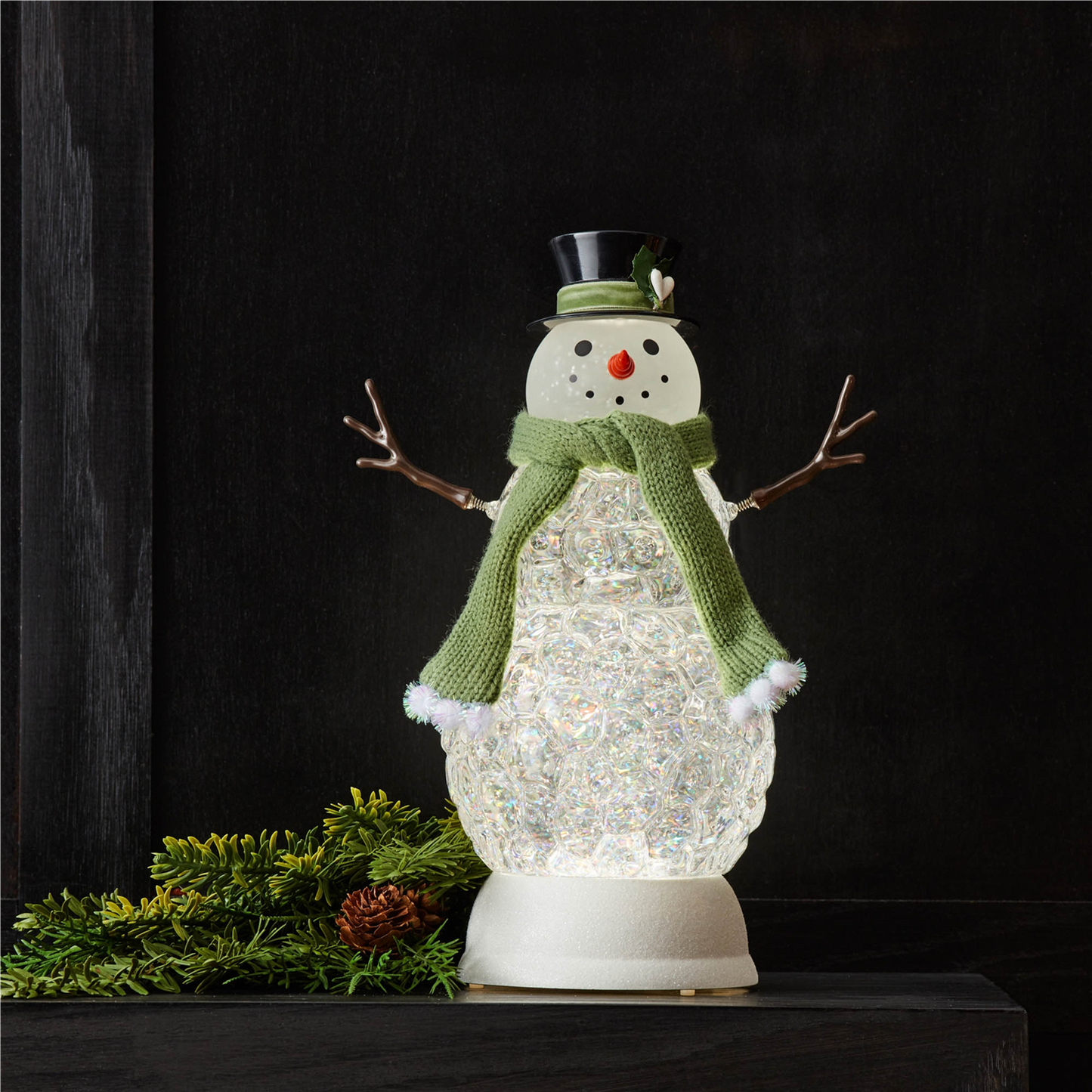 LED Snowman Snow Globe 11"H -Ship Only
