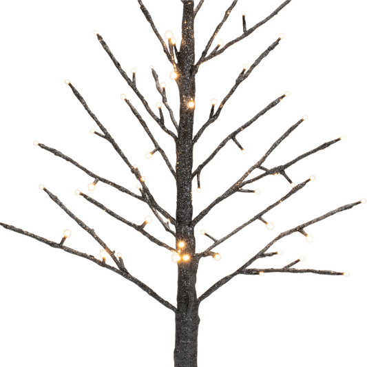 LED Black Glittered Twig Tree 36"H -Ship Only
