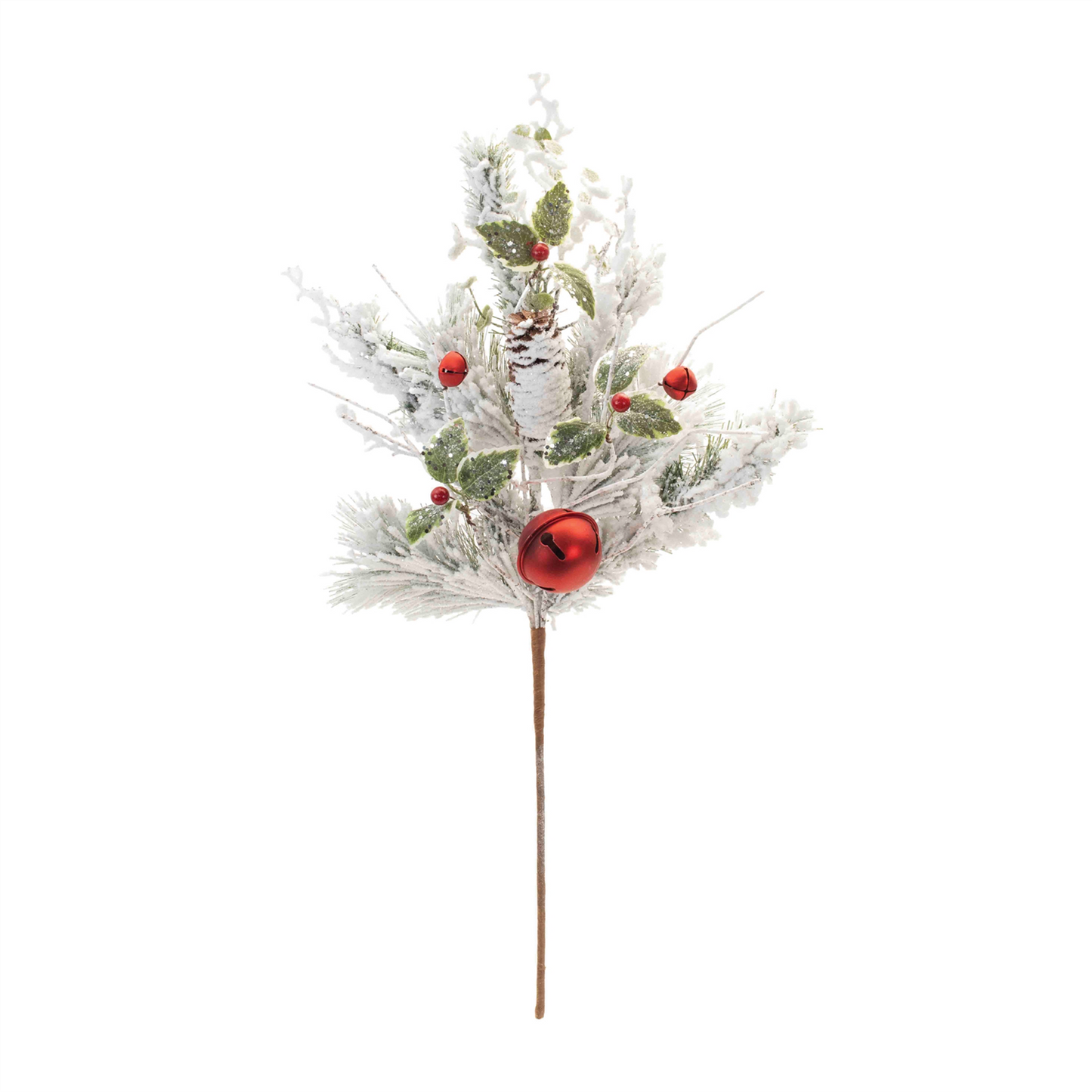 Flocked Oranment Pine Spray (Set of 2) -Ship Only