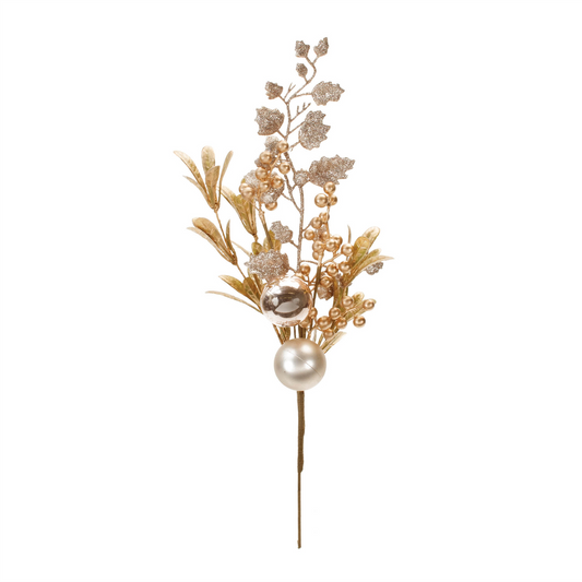 Berry and Ornament Spray (Set of 4) 19"H Plastic -Ship Only