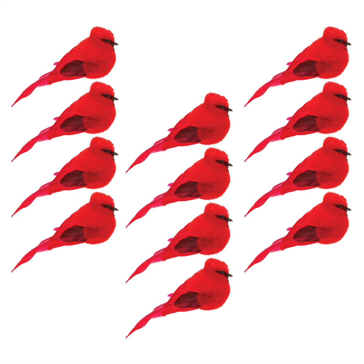 Feathered Cardinal Bird Shelf Sitter (Set of 12) -Ship Only