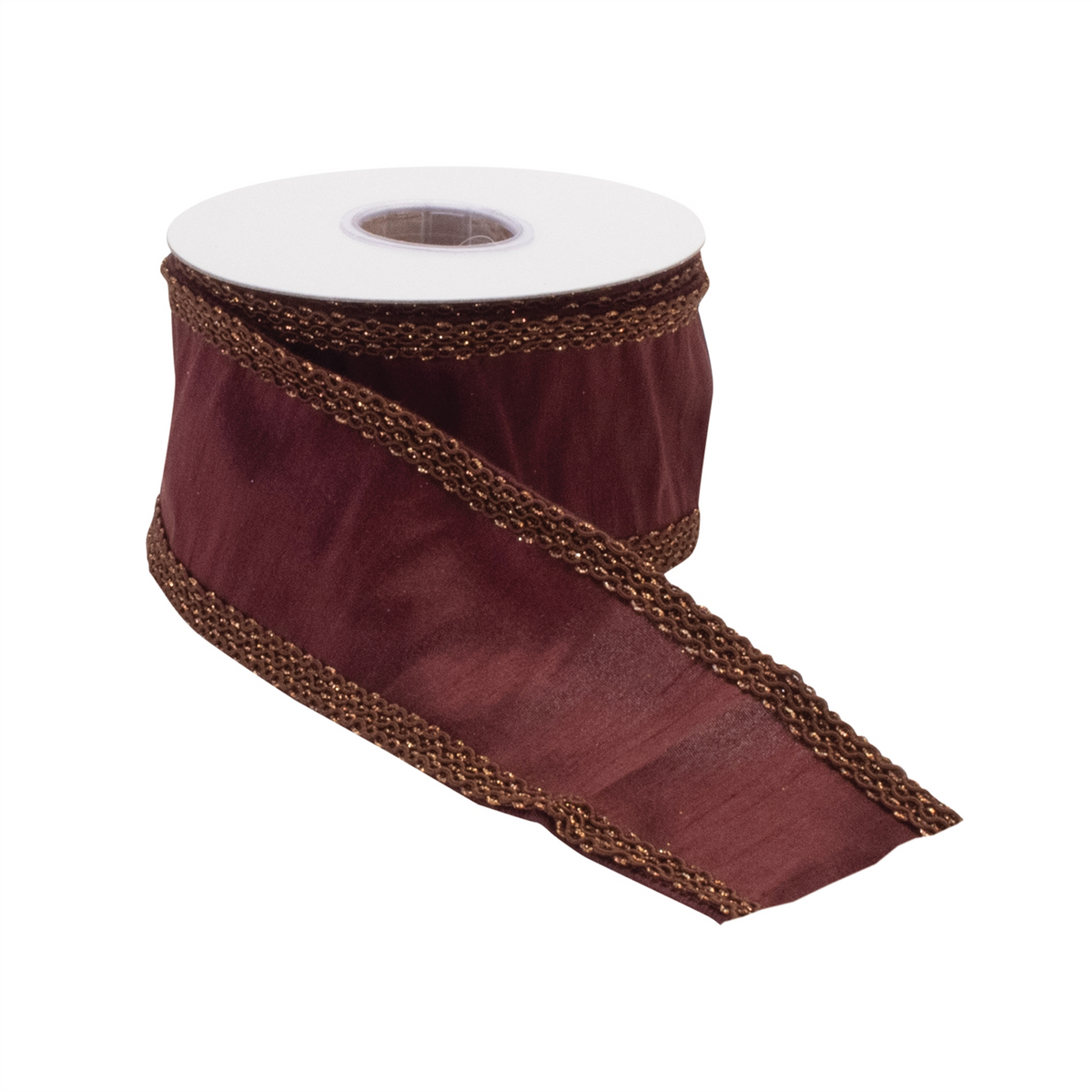 Burgandy Holiday Ribbon 2.5" x 5 Yds. -Ship Only