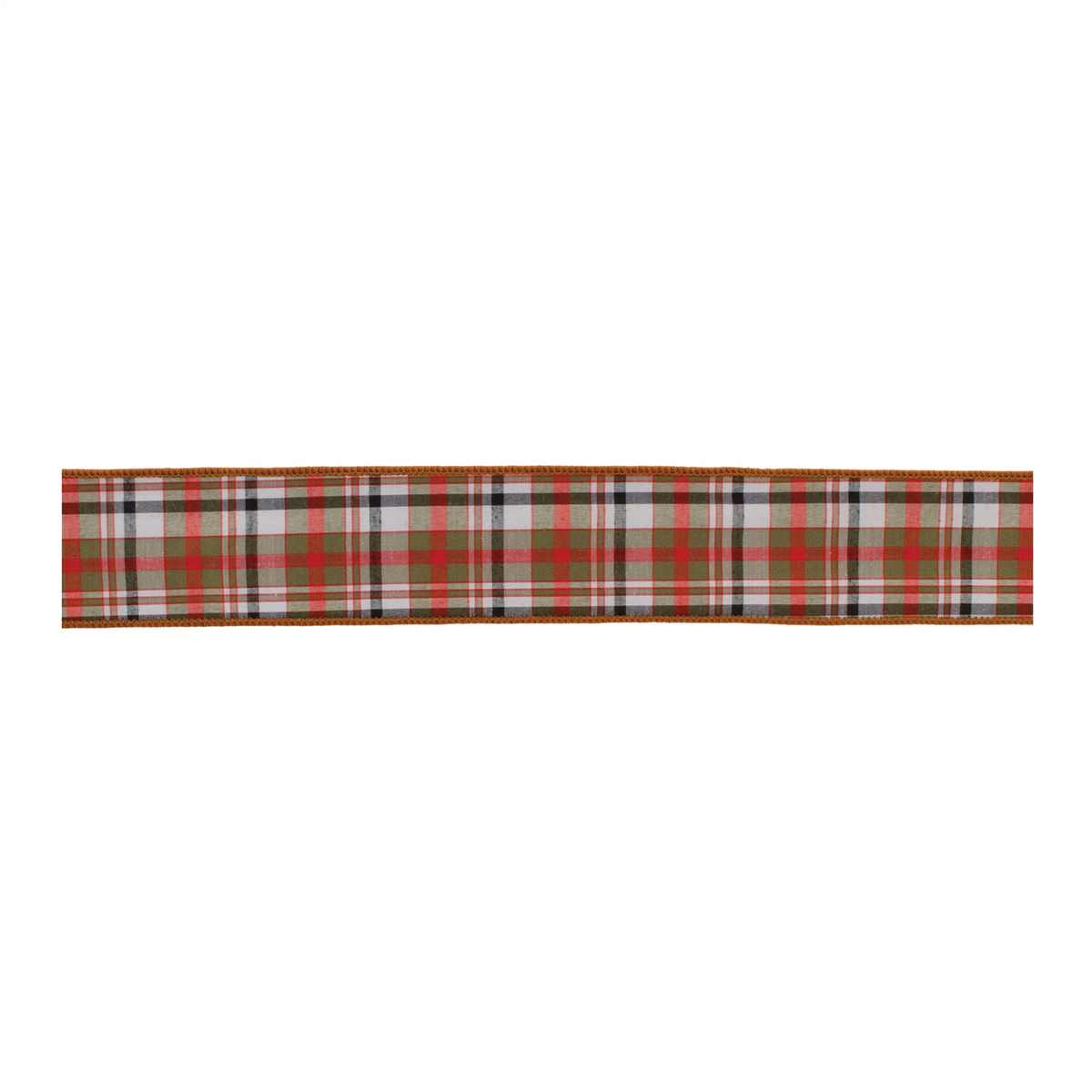 Burnt Orange Polyester Wired Ribbon (Set of 2) -Ship Only