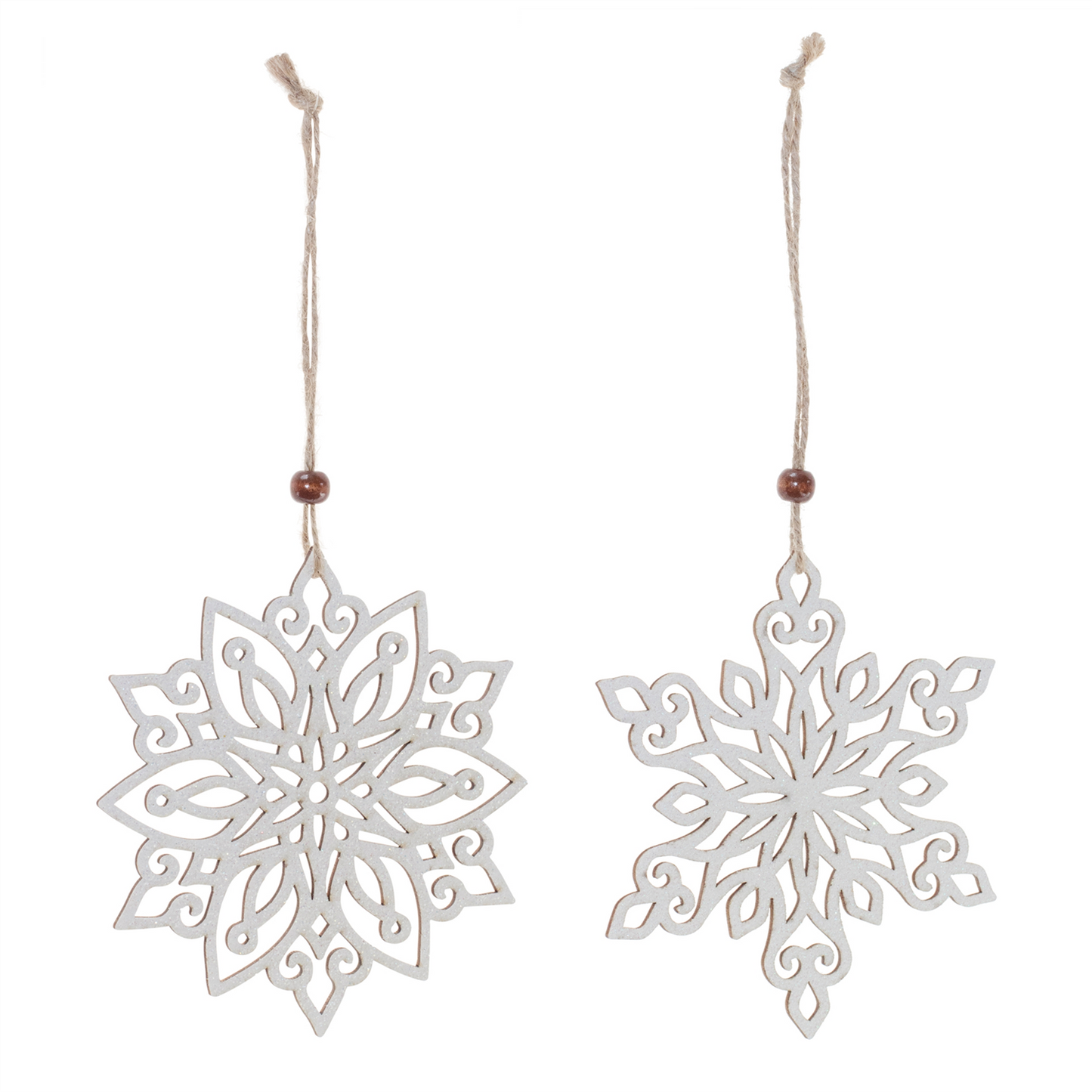 Snowflake Ornament (Set of 24) 5”H Wood -Ship Only
