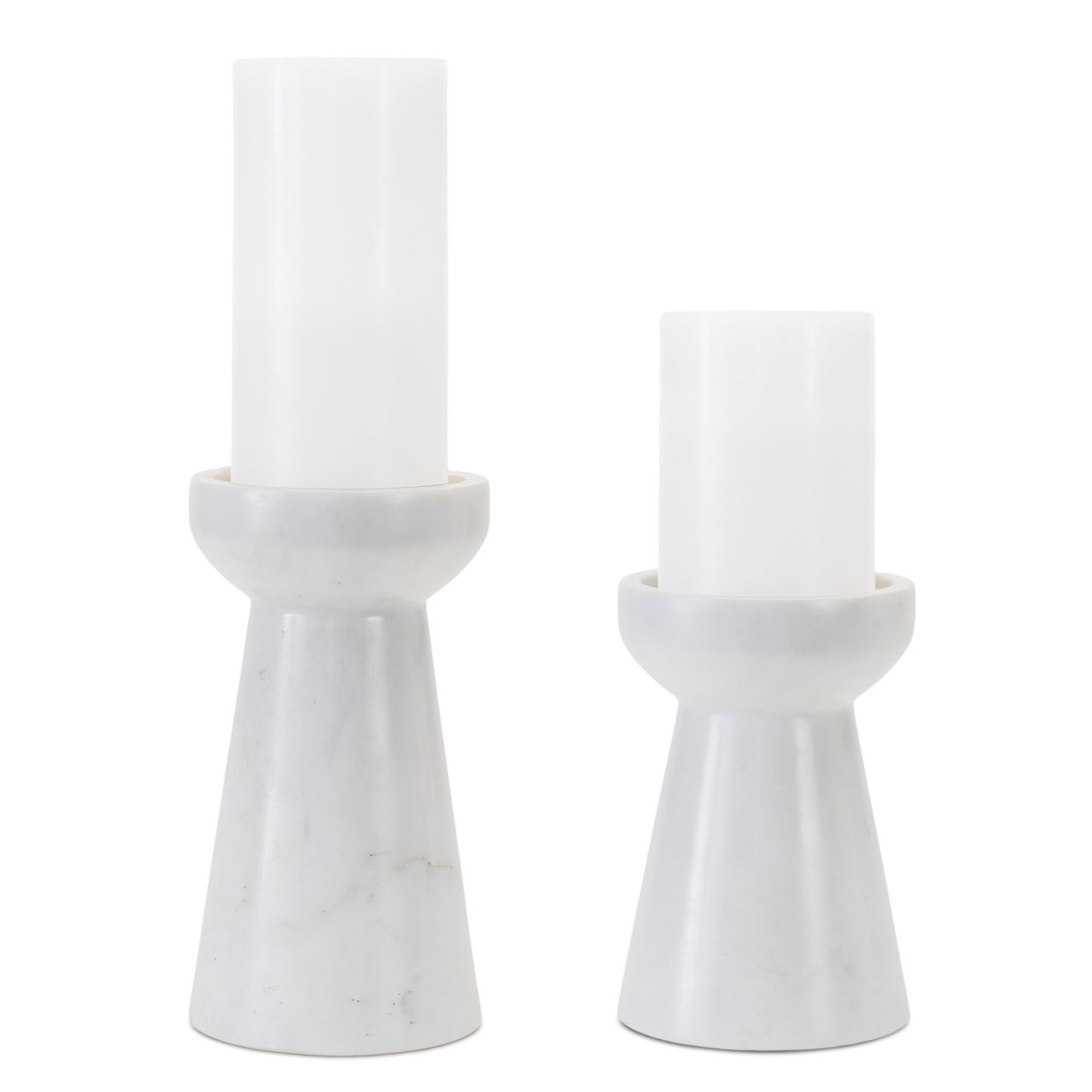 Modern Marble Candle Holder (Set of 2) -Ship Only