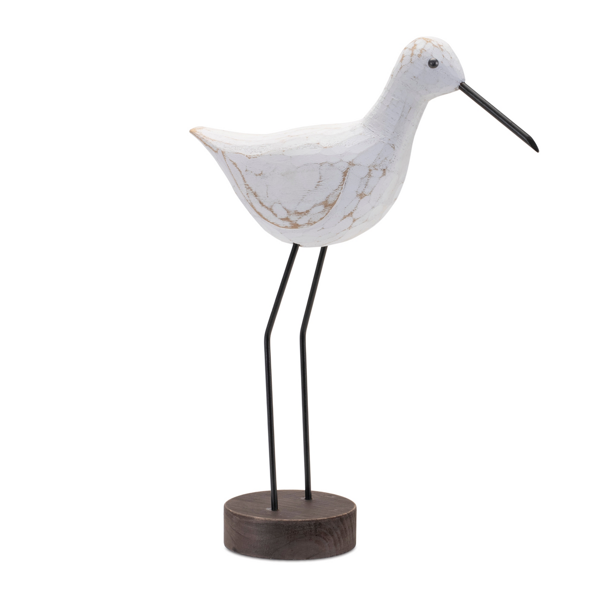 Carved Wood Sea Bird with Metal Stand (Set of 2) -Ship Only