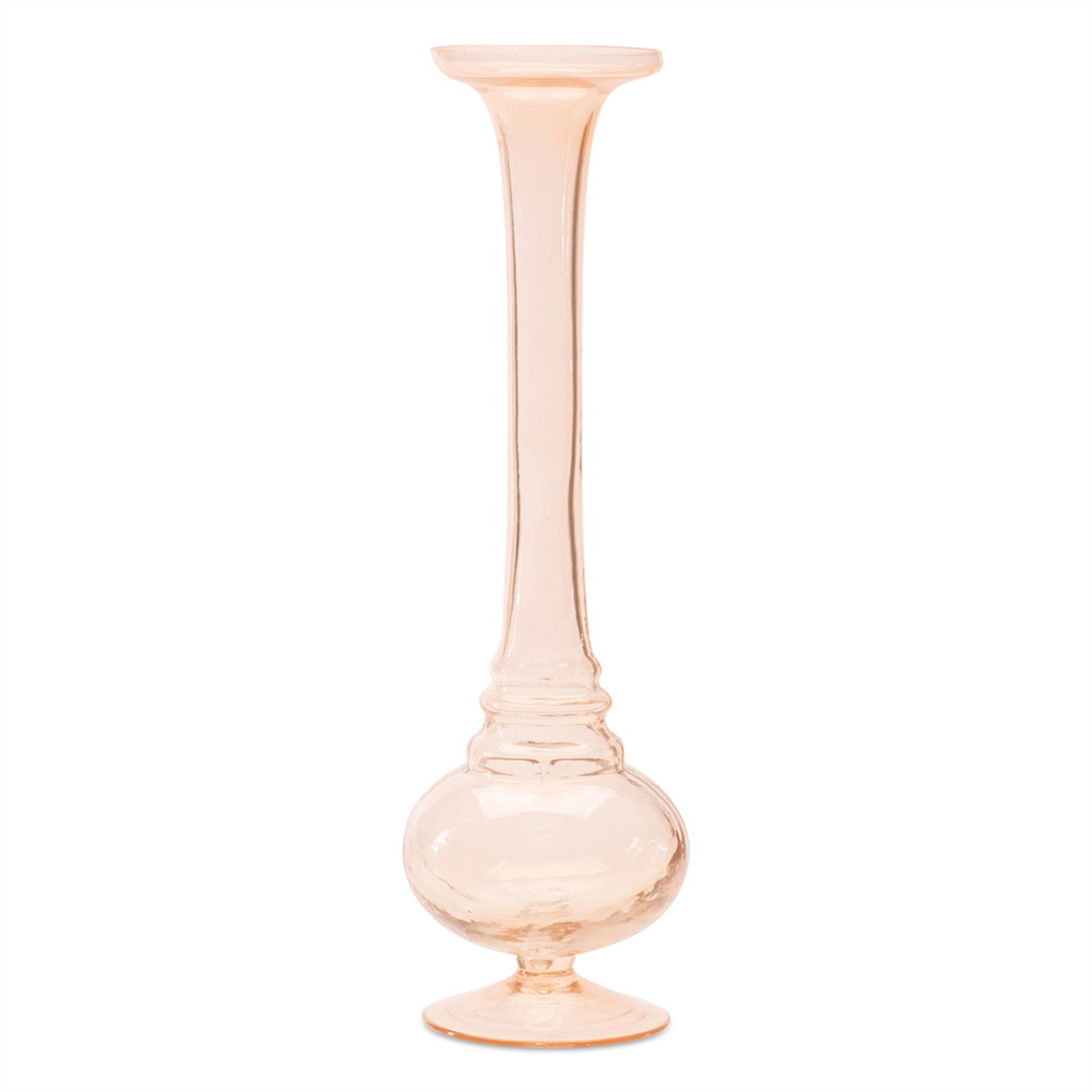Pink Glass Stem Vase (Set of 2) -Ship Only