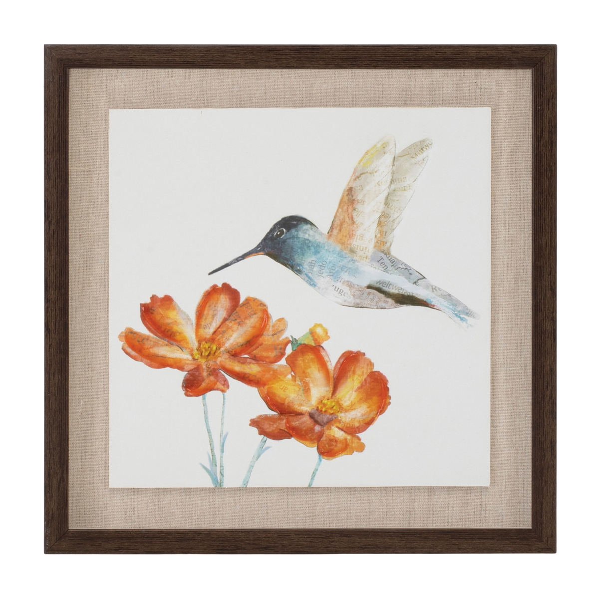 Framed Hummingbird Floral Print (Set of 2) -Ship Only