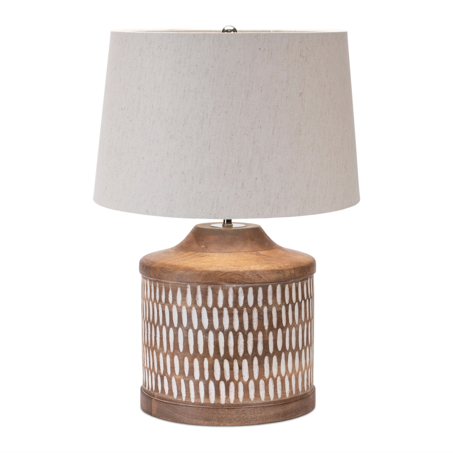 Notched Wood Table Lamp 21.5"H -Ship Only