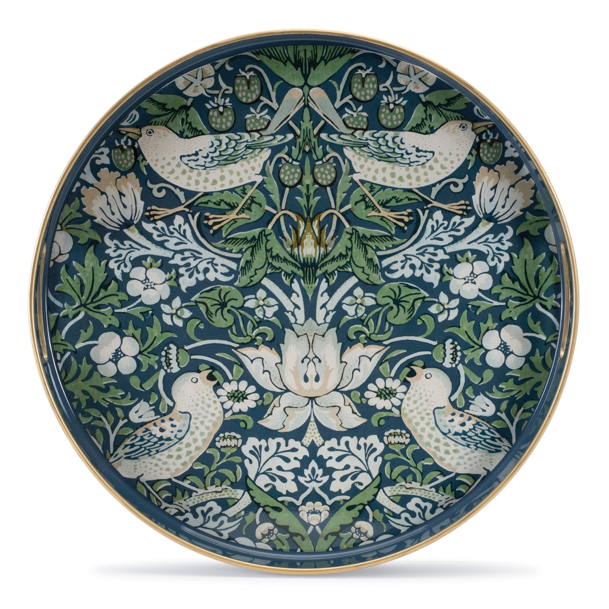 Round William Morris Tray 13.5"D -Ship Only