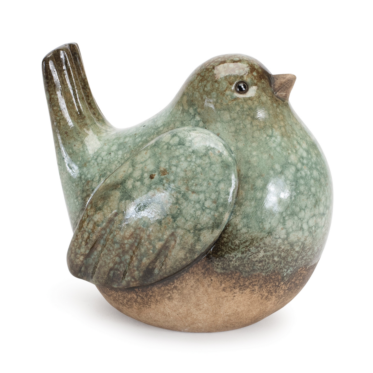 Ceramic Bird Figurines with Unglazed Accents (Set of 4) -Ship Only