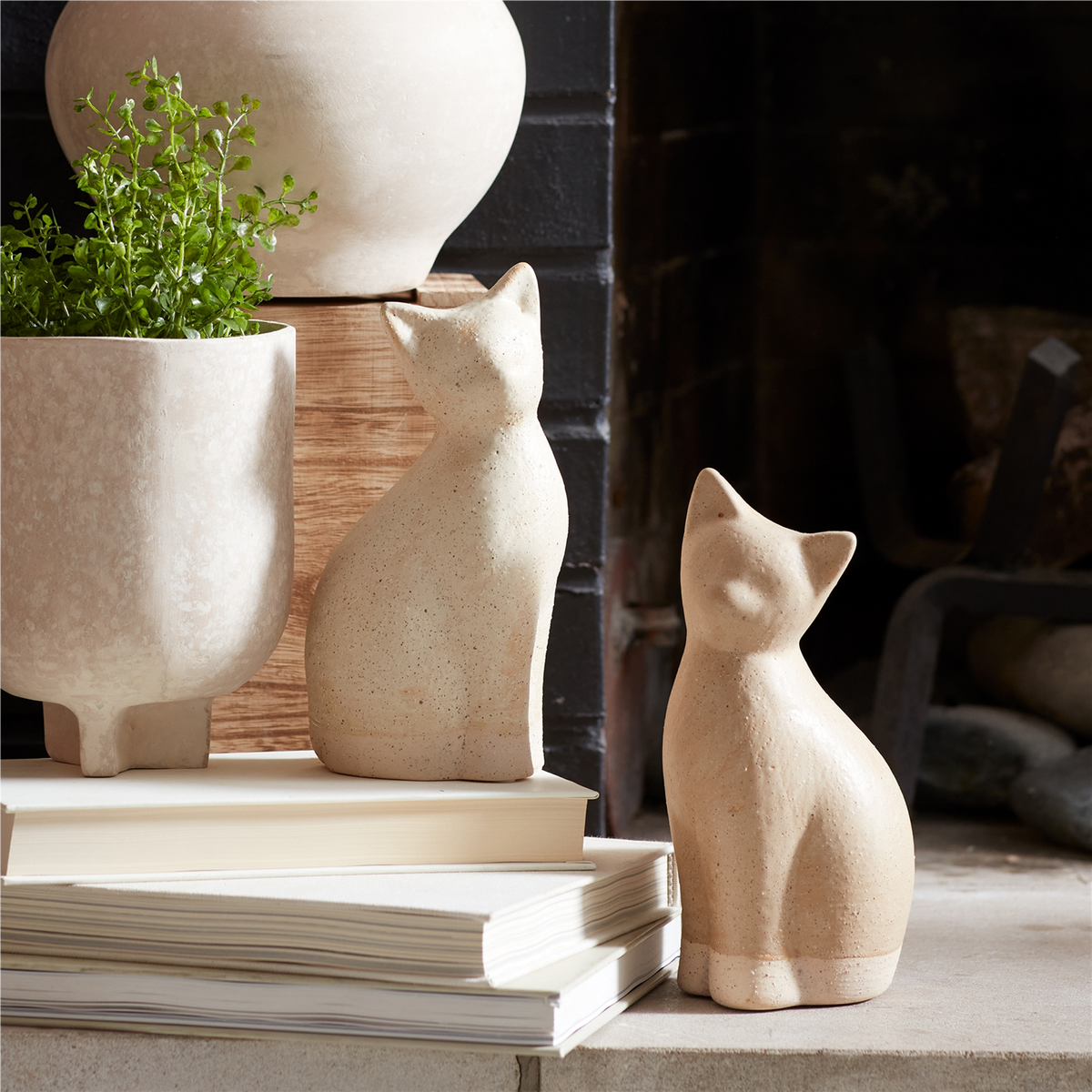 Cat (Set of 2) 8”H Ceramic -Ship Only