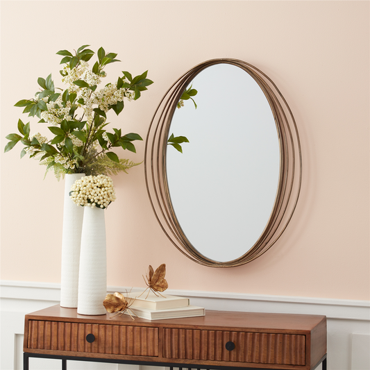 Modern Oval Wall Mirror 30"H -Ship Only