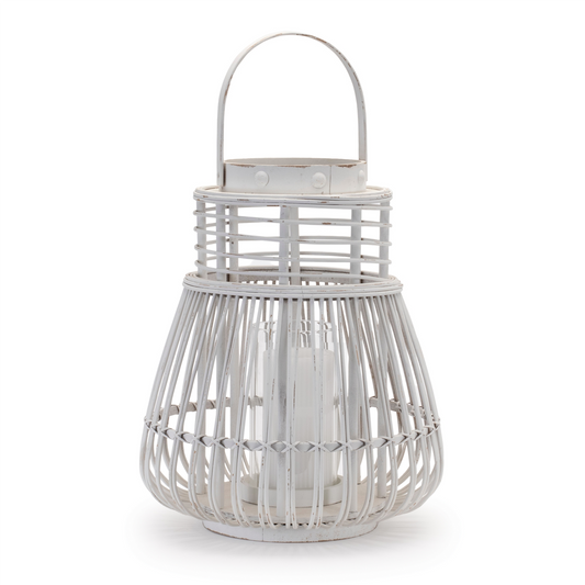 Woven Rattan Lantern 14.5"H -Ship Only