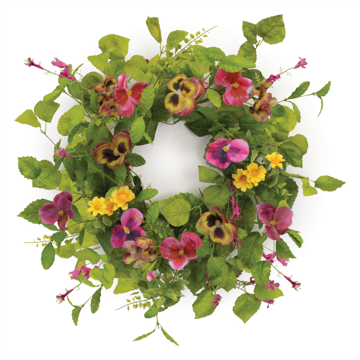 Pansy Candle Ring 20"D Polyester  (Fits a 6" Candle) -Ship Only