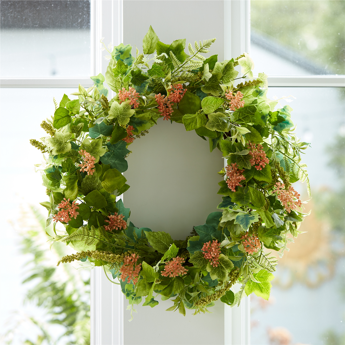 Foliage Wreath 24”D Polyester/Twig -Ship Only