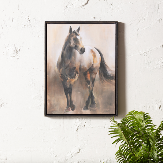 Horse Print 18"L x 24"H Canvas/Wood -Ship Only