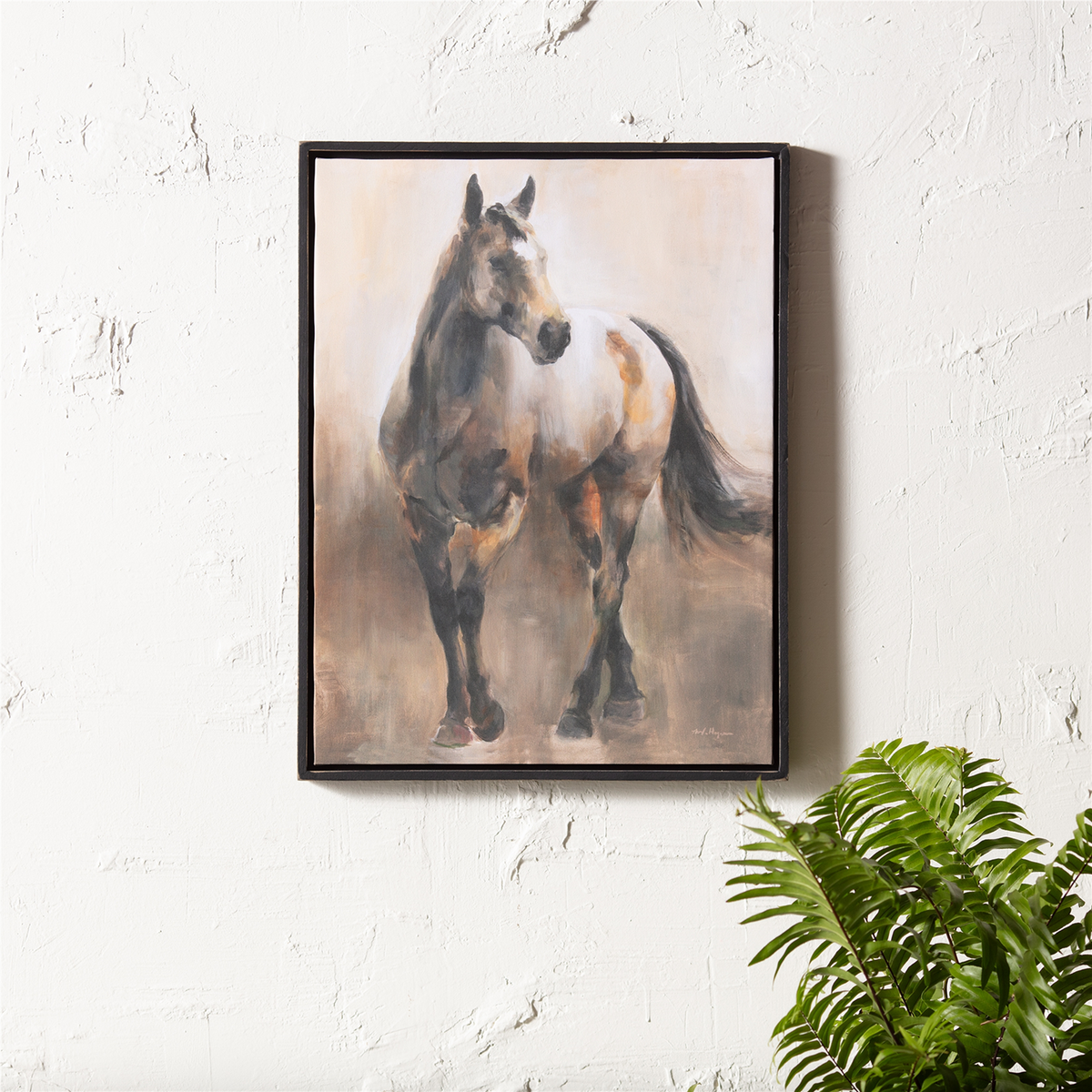 Horse Print 18"L x 24"H Canvas/Wood -Ship Only