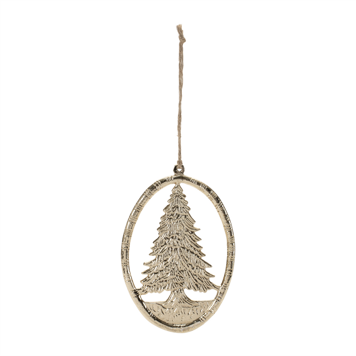 Oval Tree Ornament (Set of 12) 6”H Aluminum -Ship Only