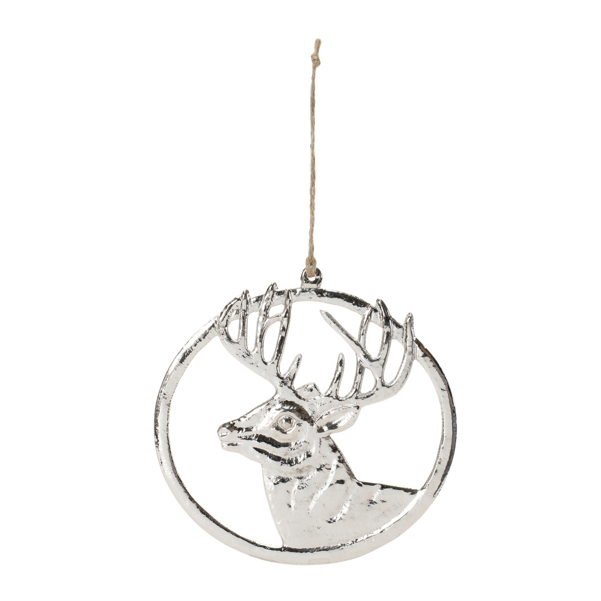 Deer Mount Ornament (Set of 12) 6"H Aluminum -Ship Only