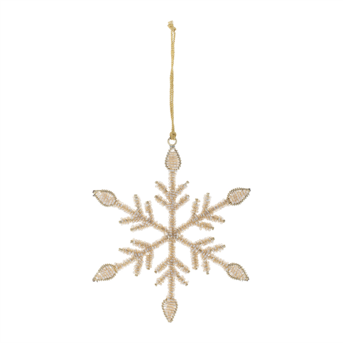 Snowflake Ornament (Set of 12) 6”H Iron/Glass Beads -Ship Only