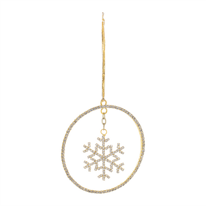 Jeweled Metal Hanging Snowflake Ornament (Set of 12)