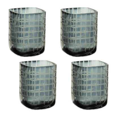Etched Glass Candle Holder (Set of 4)