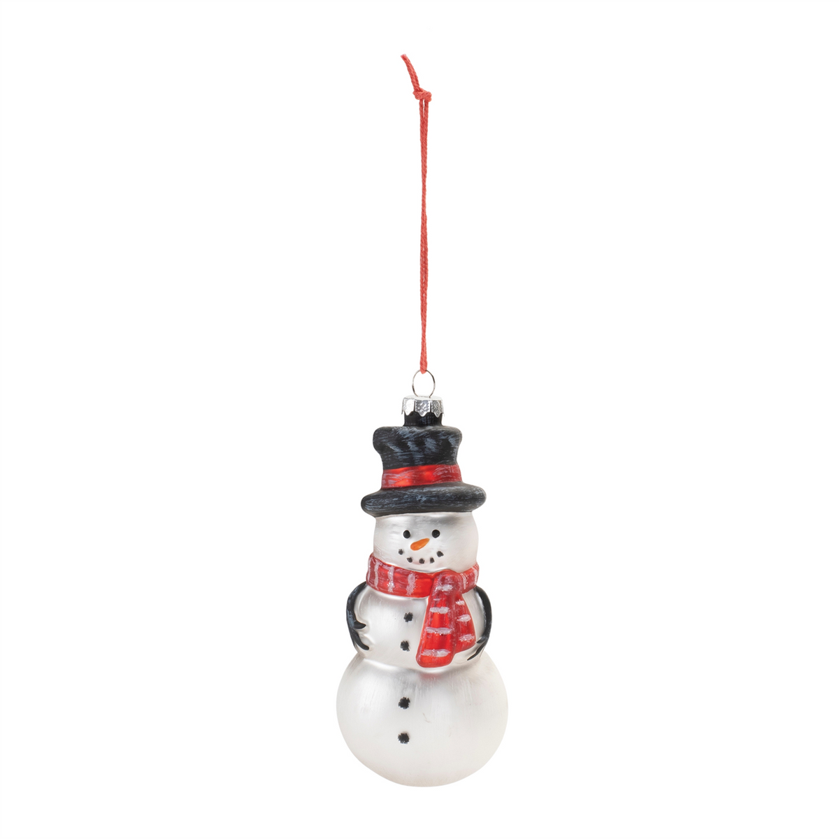 Frosted Glass Snowman Ornament (Set of 6)
