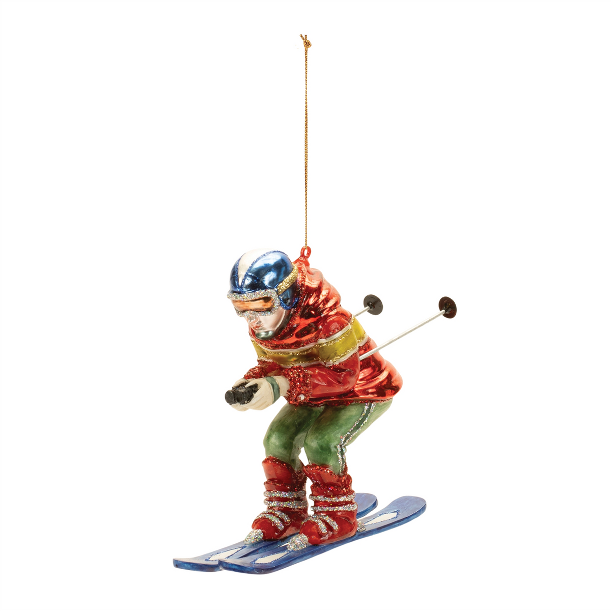 Skier Ornament (Set of 6) 5”H Glass -Ship Only