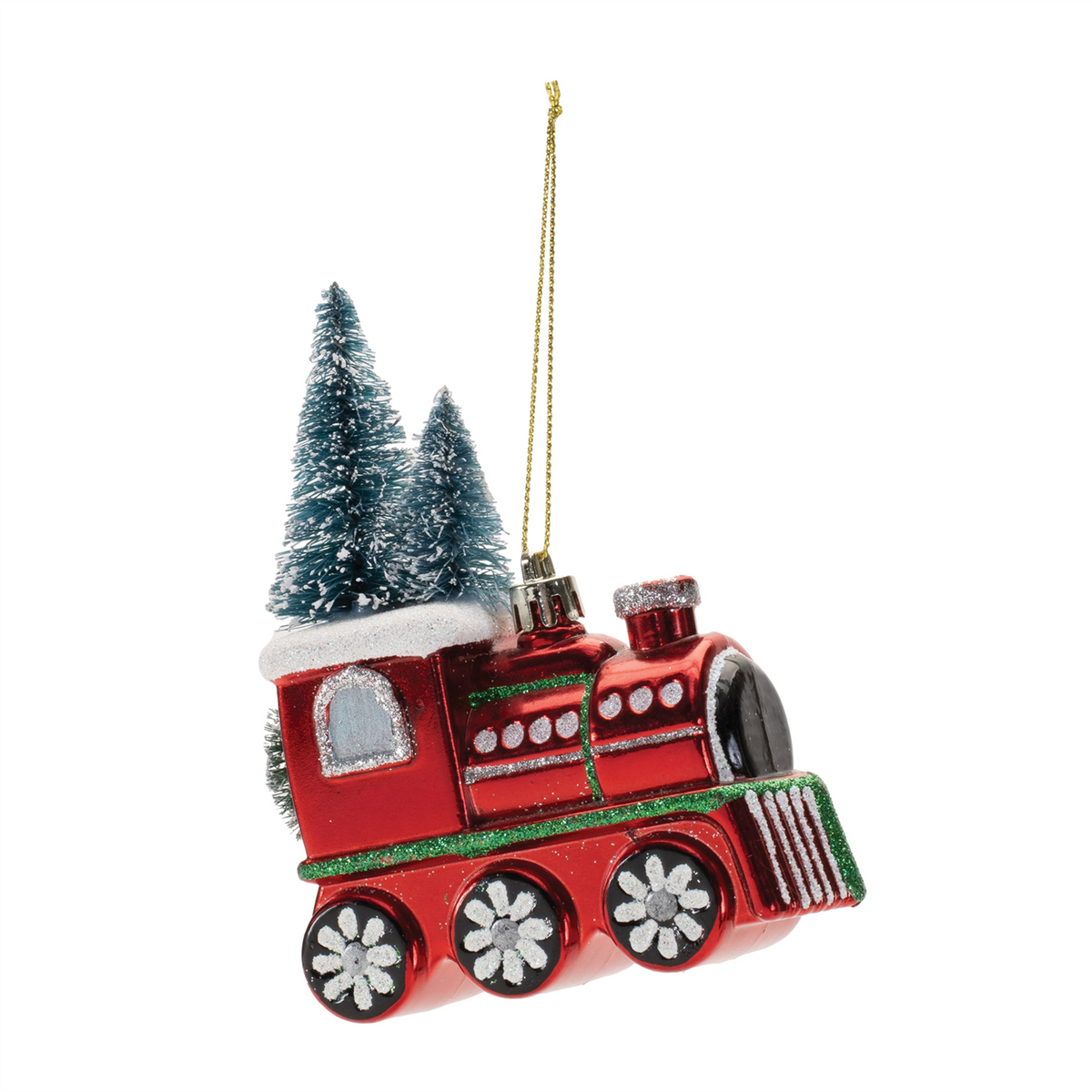 Train Ornament (Set of 6) 5”H Plastic -Ship Only