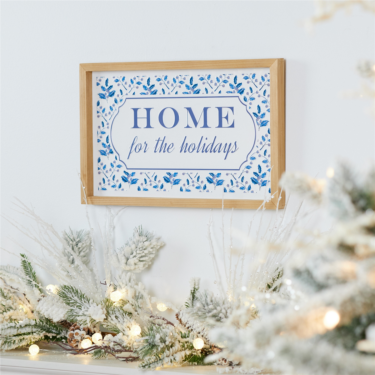 Framed Home for the Holidays Sign 15.5"L -Ship Only