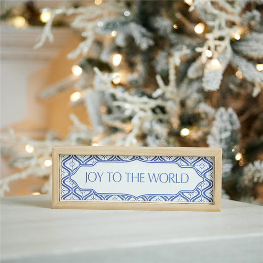 Framed Joy to the World Sign 12"L -Ship Only
