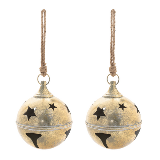 Distressed Metal Bell Ornament (Set of 2) -Ship Only