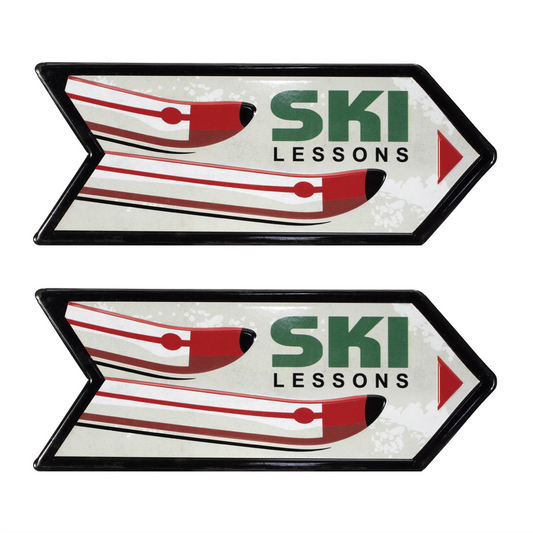 Metal Ski Lessons Sign (Set of 2) -Ship Only