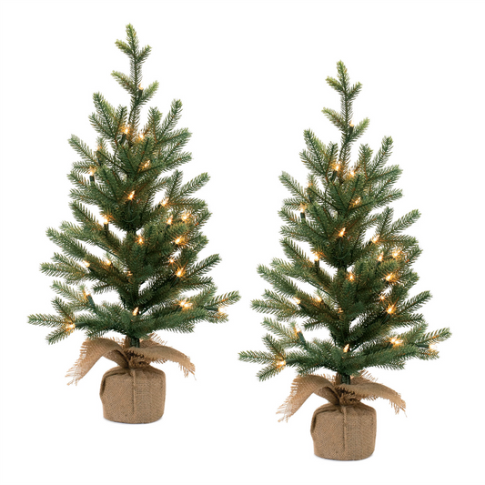 Tree w/35 Lights (Set of 2) 27”H PVC/Metal UL Plug -Ship Only