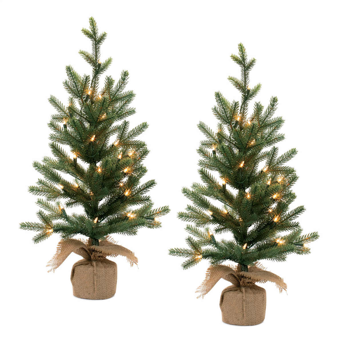 Tree w/35 Lights (Set of 2) 27”H PVC/Metal UL Plug -Ship Only